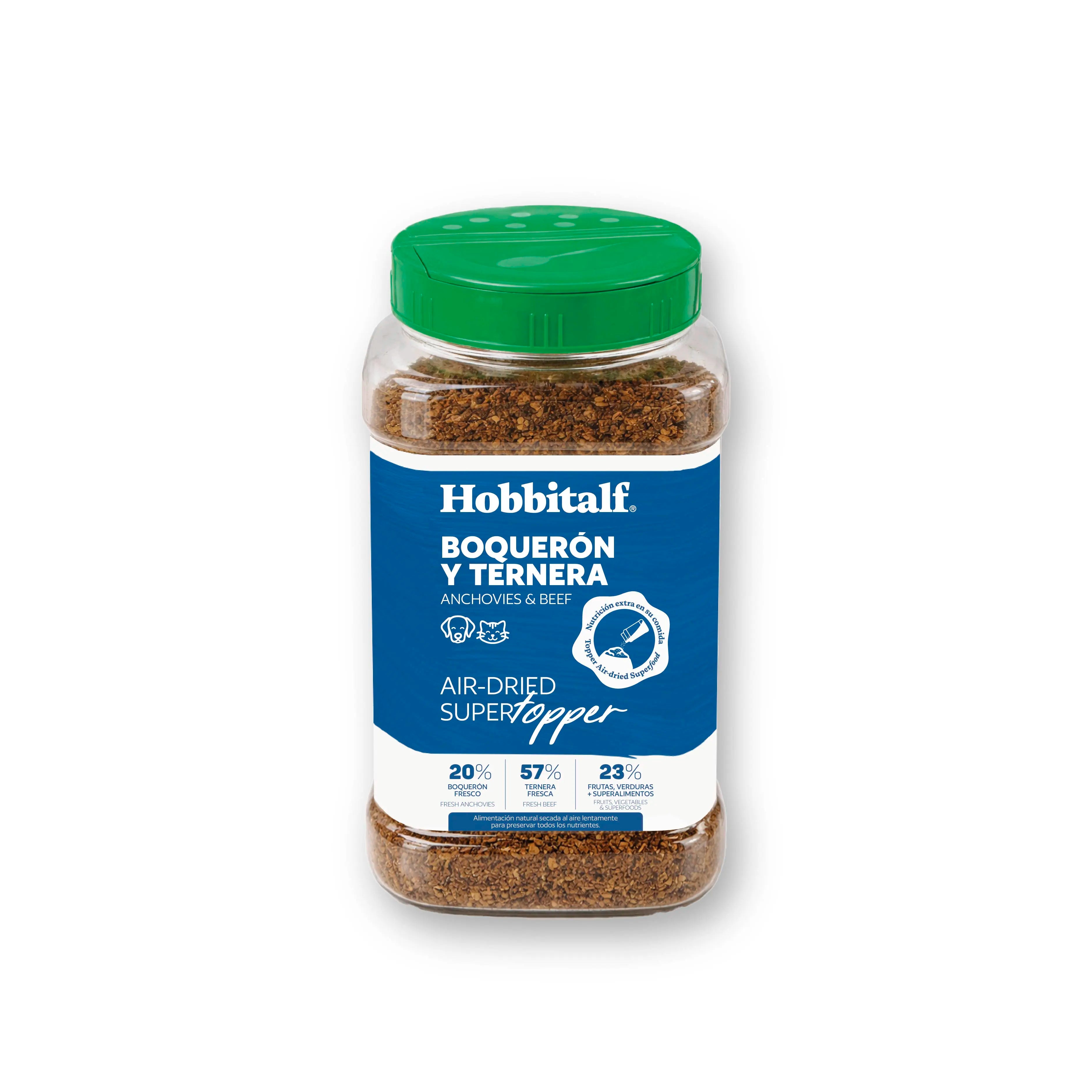 Topper Air-dried Superfood de Boquerón y Ternera para perros y gatos