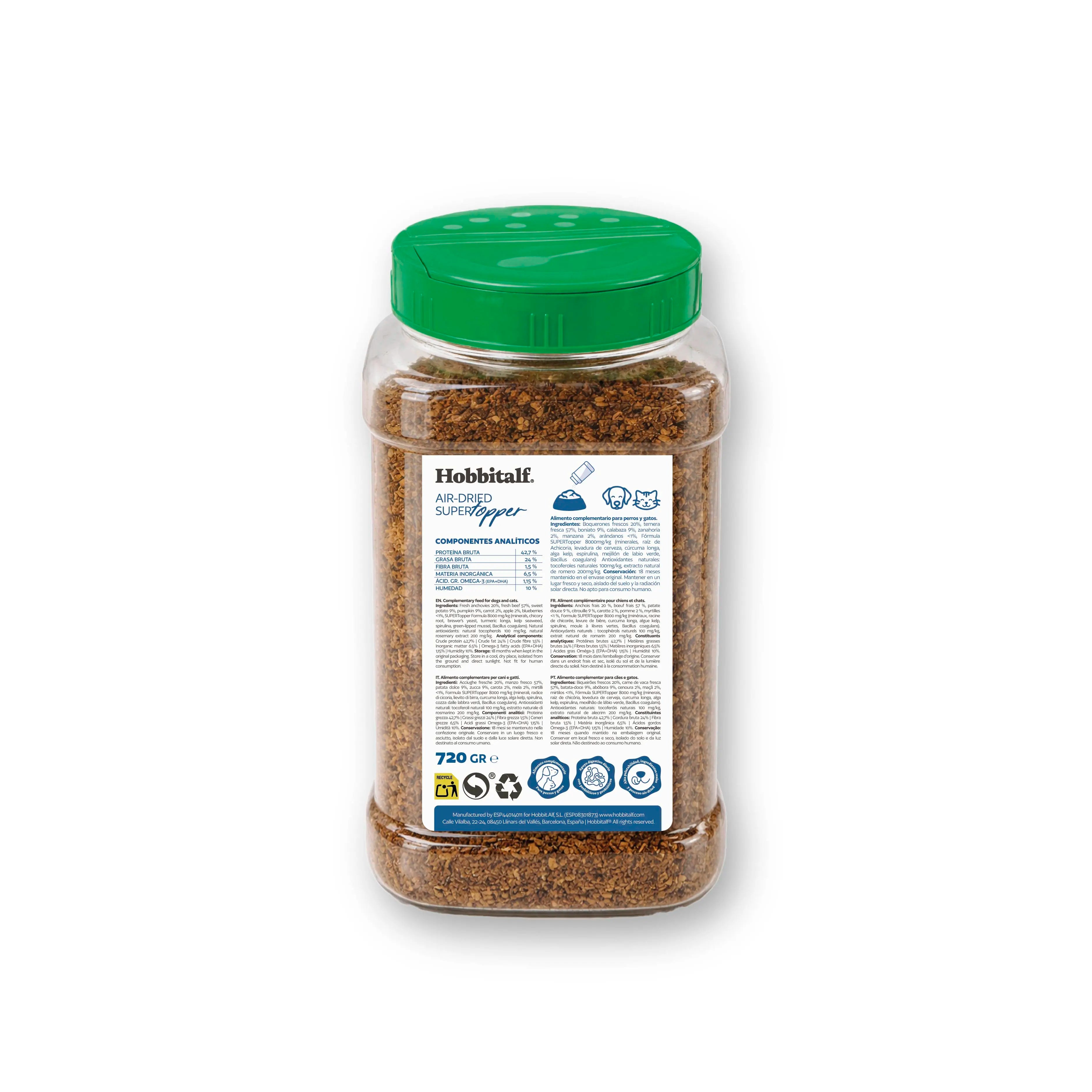 Topper Air-dried Superfood de Boquerón y Ternera para perros y gatos