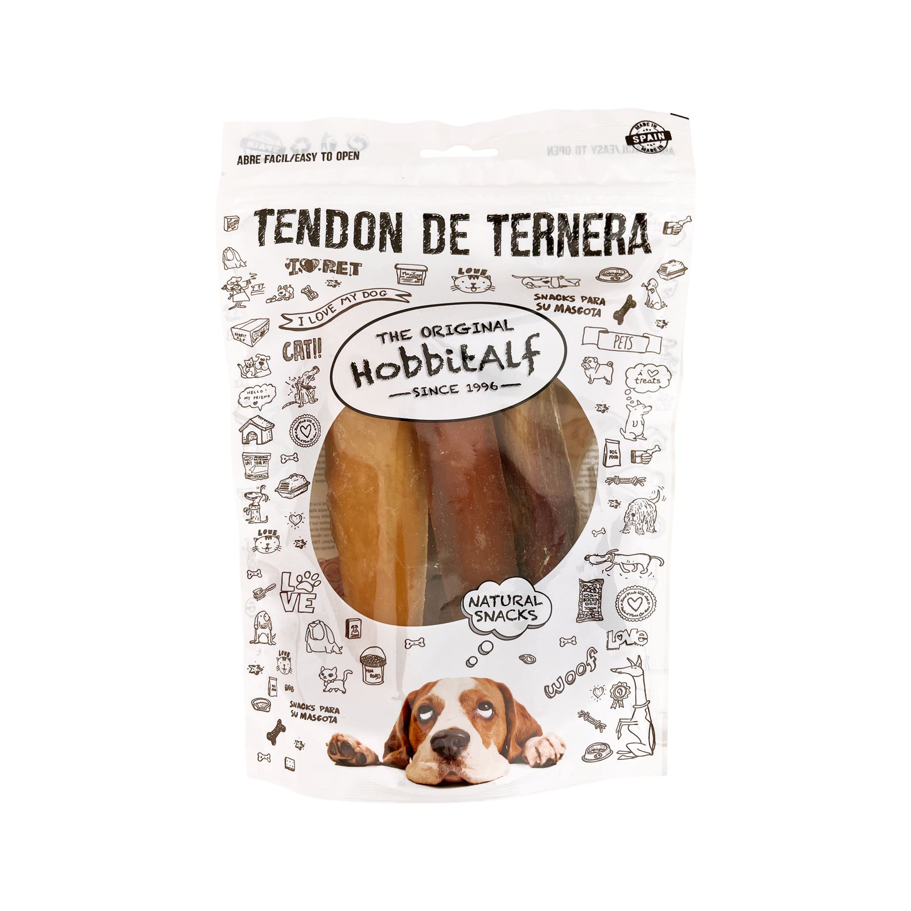 Tendón de buey natural extra 15cm · 7 unidades