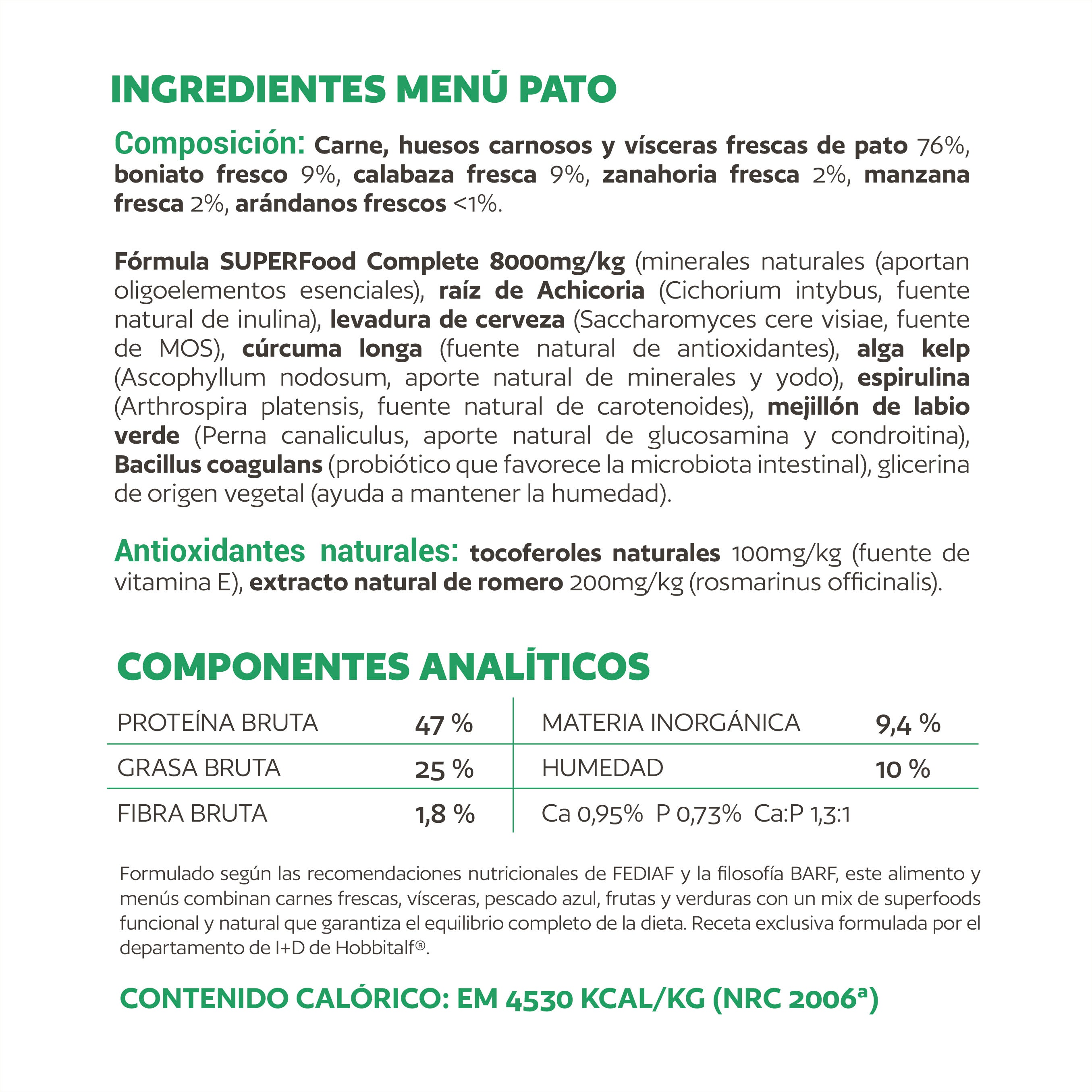 Air-dried SUPERFOOD Duck Menu for adult and junior dogs