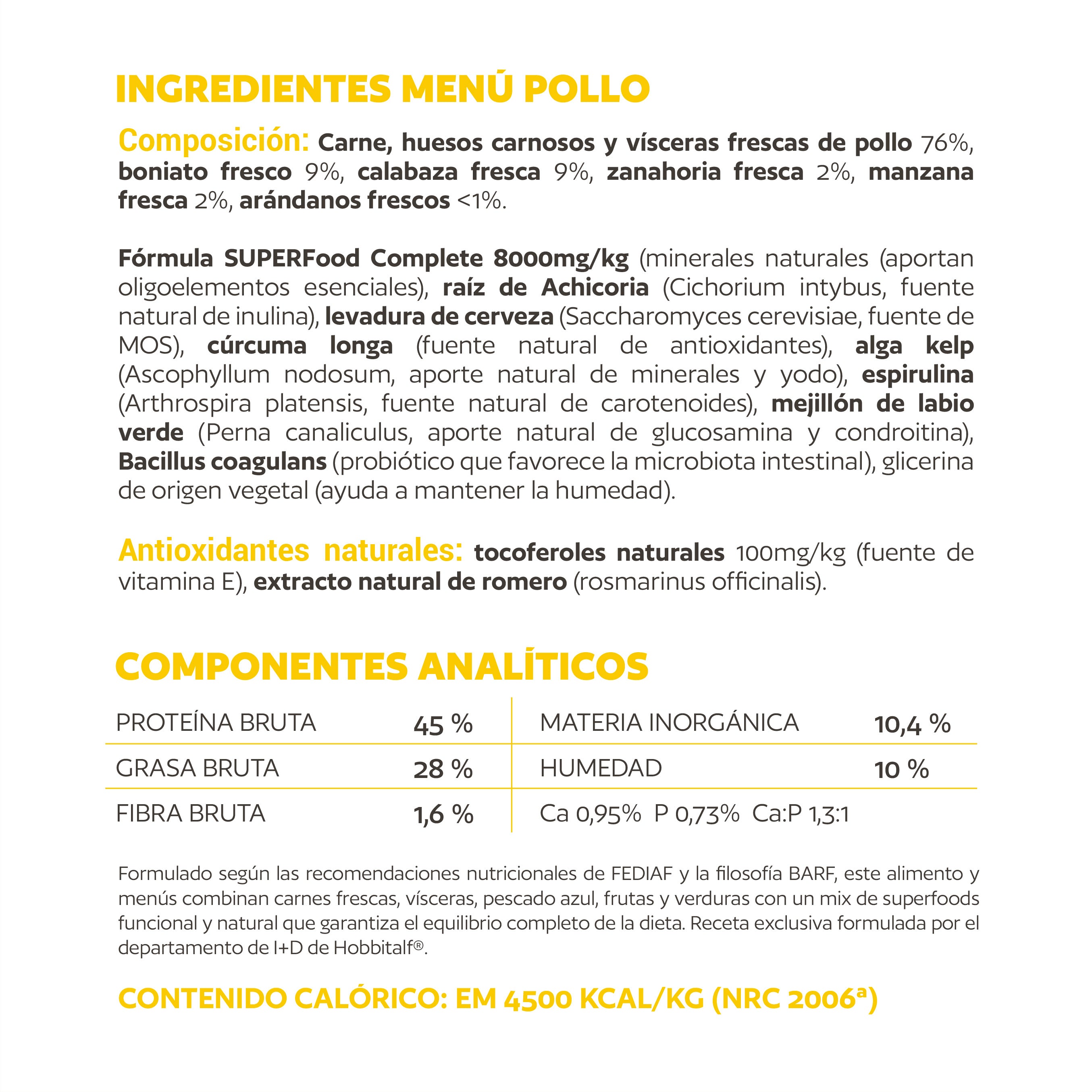 Air-dried SUPERFOOD Chicken Menu for adult and junior dogs