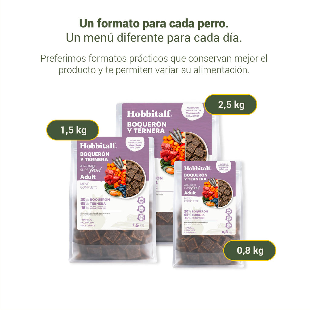 Menú Air-dried SUPERFOOD de Boquerón y Ternera para gatos adultos