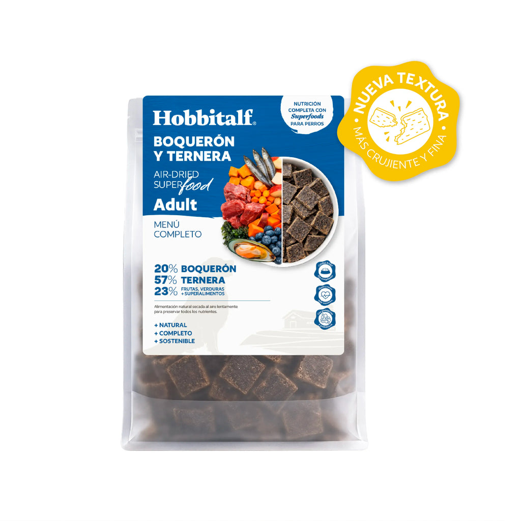 Menú Air-dried SUPERFOOD de Boquerón y Ternera para perros adultos y junior