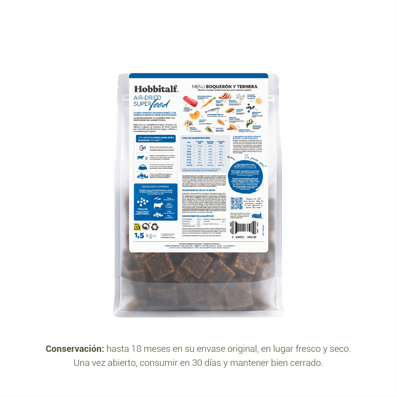 Menú Air-dried SUPERFOOD de Boquerón y Ternera para perros adultos y junior
