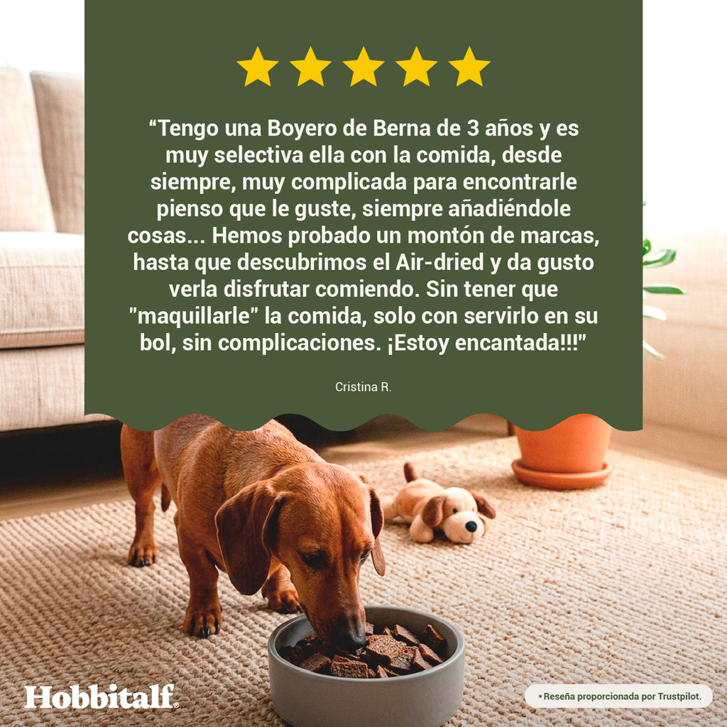 Air-dried SUPERFOOD Anchovy and Beef Menu for adult and junior dogs