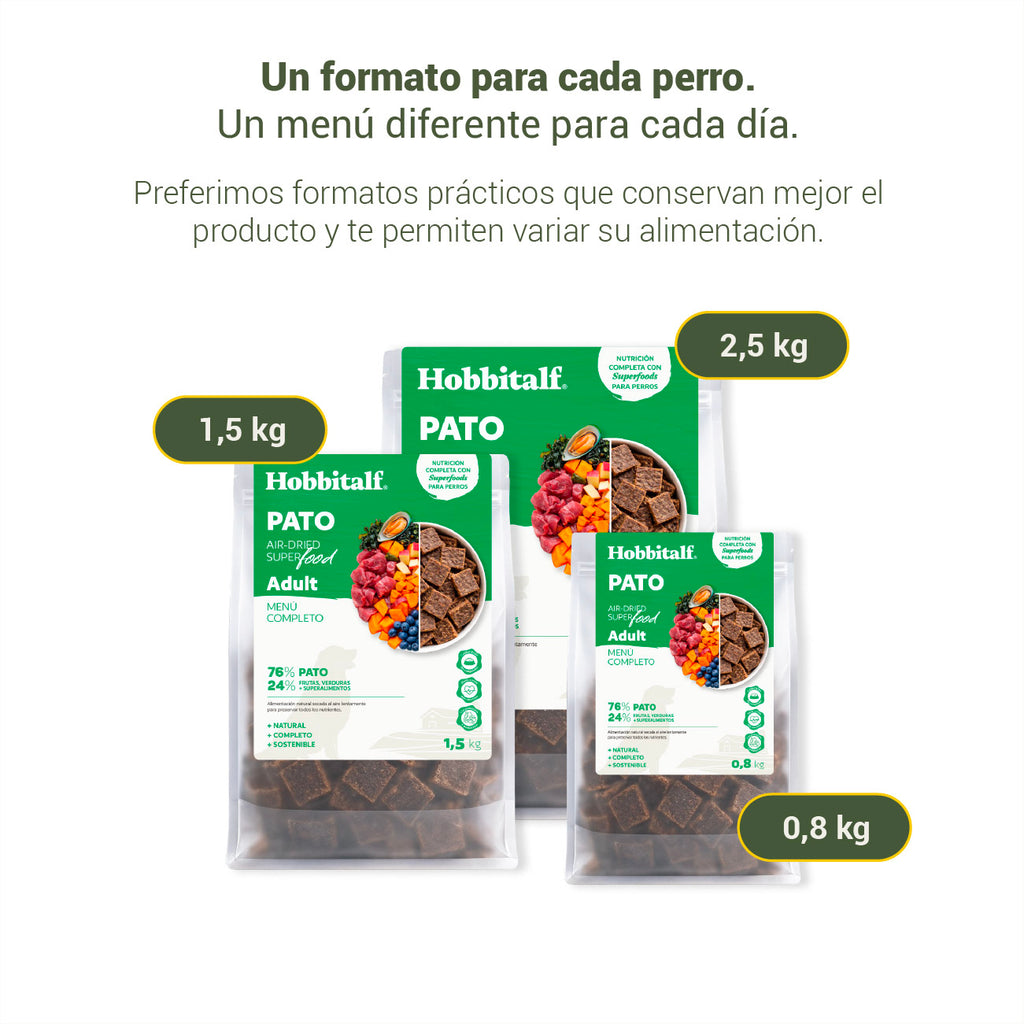 Air-dried SUPERFOOD Duck Menu for adult and junior dogs