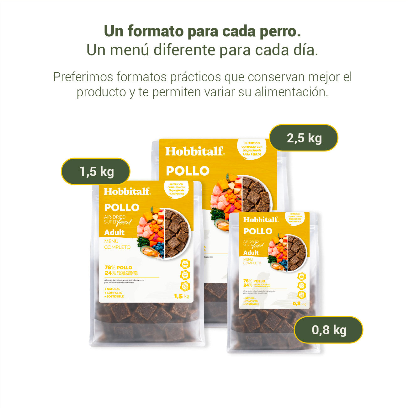 Air-dried SUPERFOOD Chicken Menu for adult and junior dogs