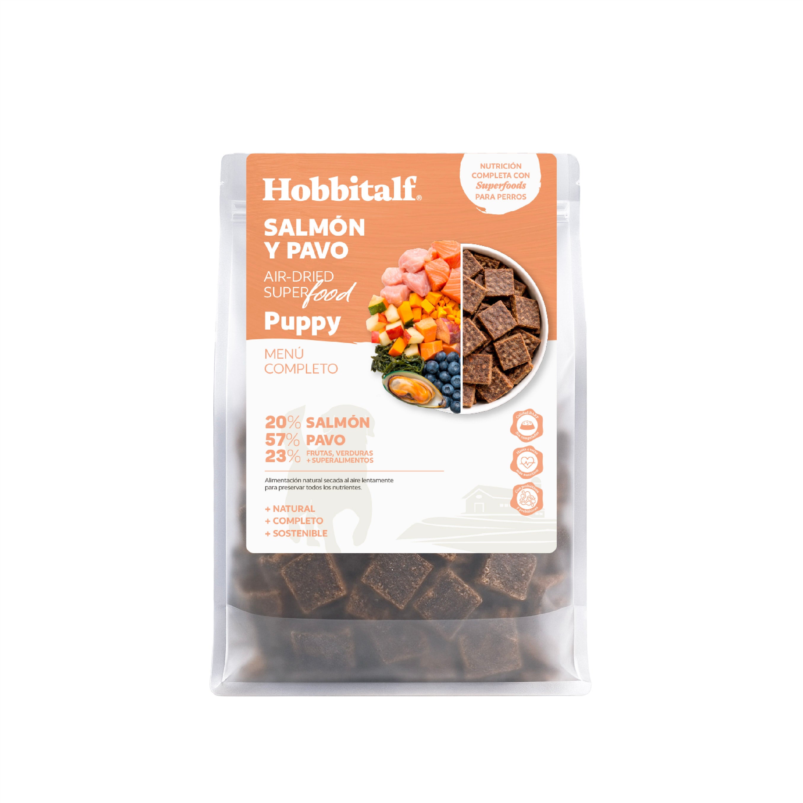 Menú Air-dried SUPERFOOD de Salmón y Pavo para perros puppy