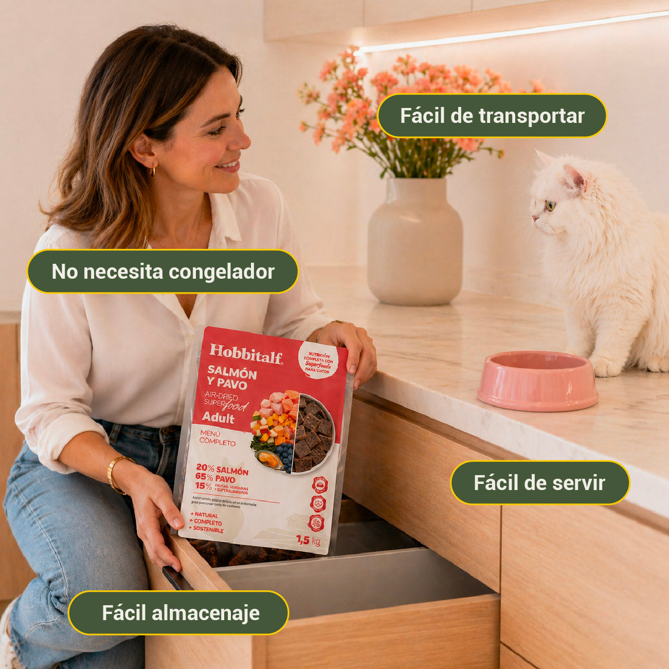 Menú Air-dried SUPERFOOD de Salmón y Pavo para gatos adultos