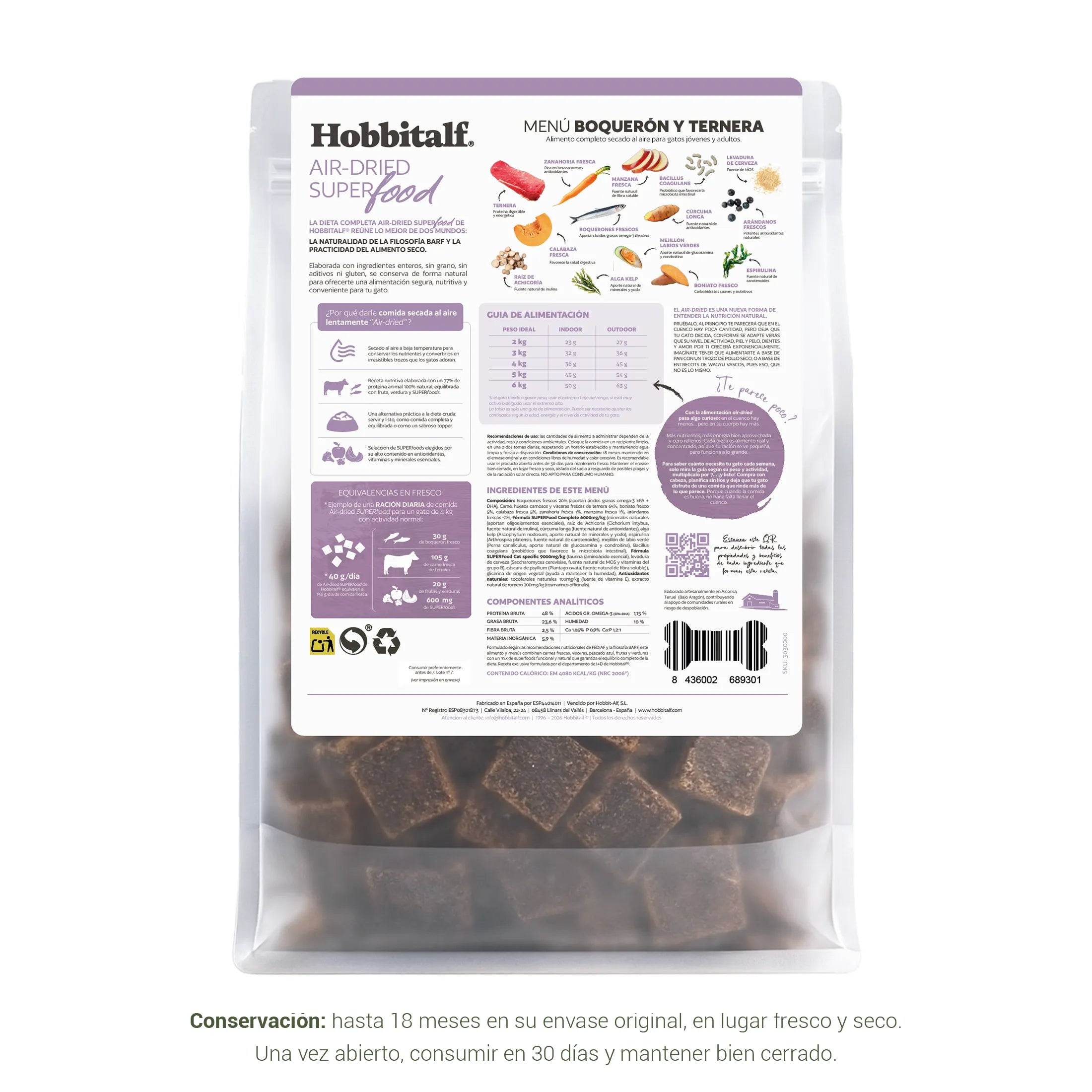Menú Air-dried SUPERFOOD de Boquerón y Ternera para gatos adultos