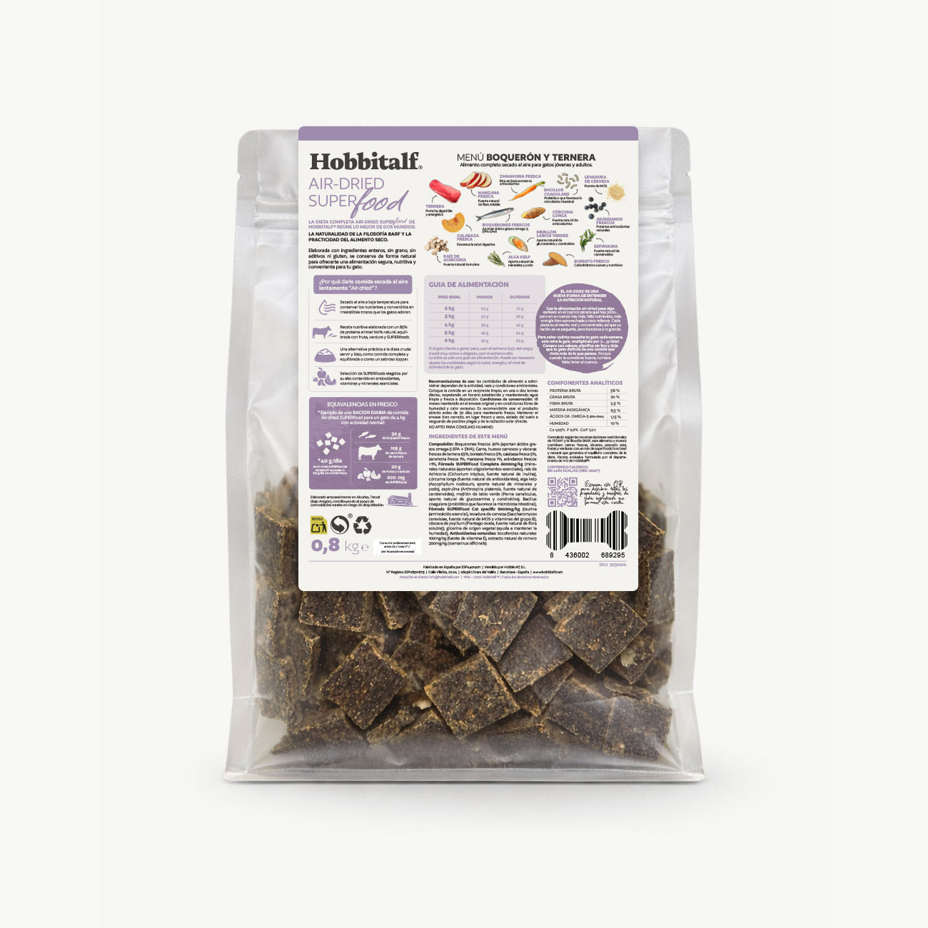 Air-dried SUPERFOOD Anchovy and Beef Menu for Adult Cats