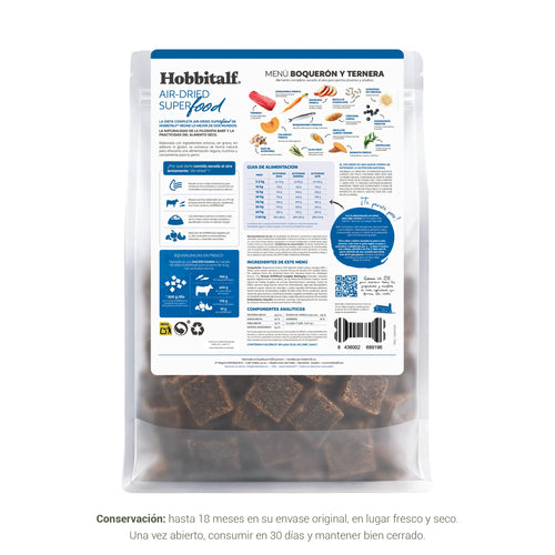 Menú Air-dried SUPERFOOD de Boquerón y Ternera para perros adultos y junior