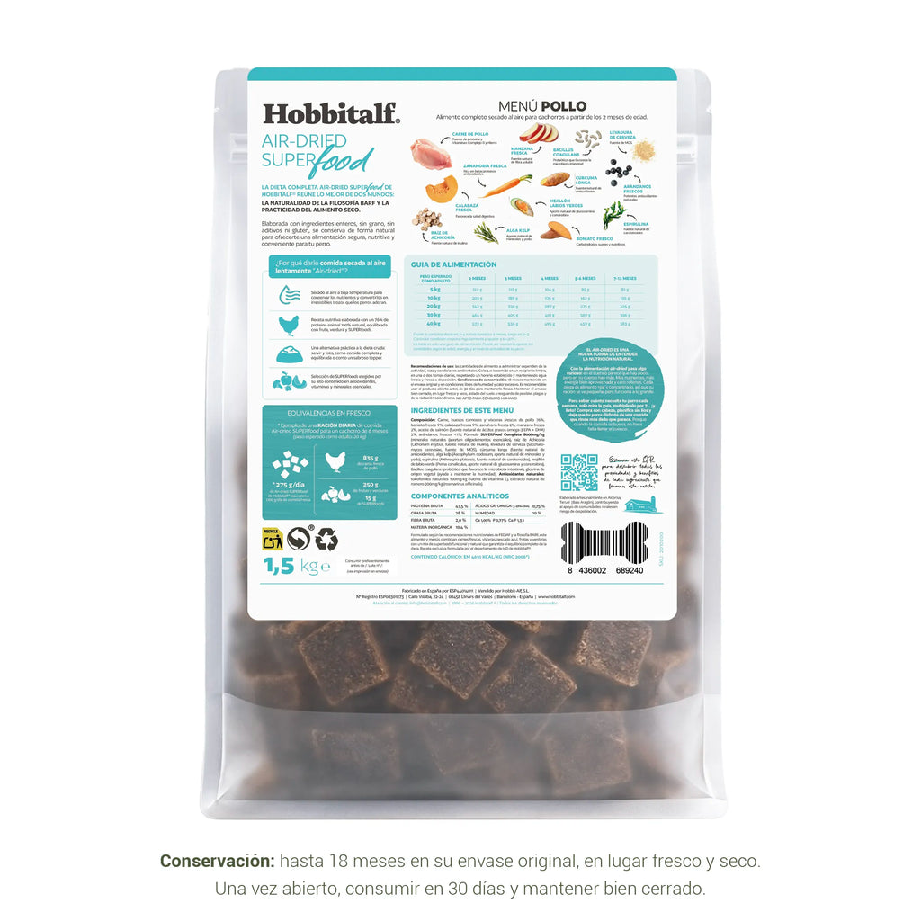 Air-dried SUPERFOOD Chicken Menu for puppies