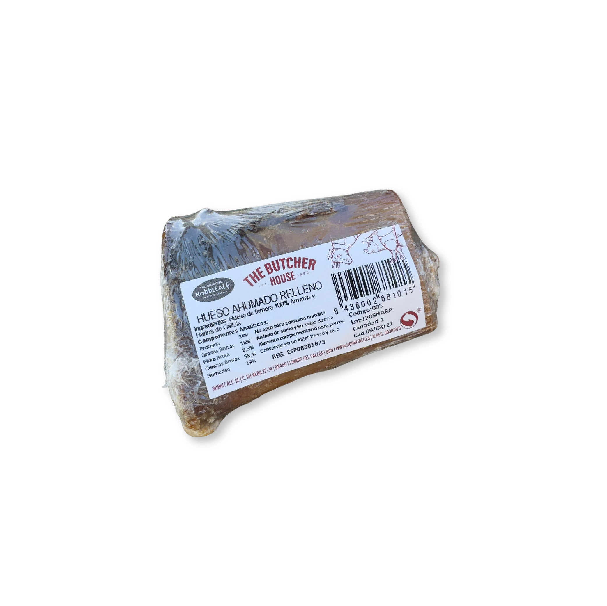 Hueso ahumado relleno natural