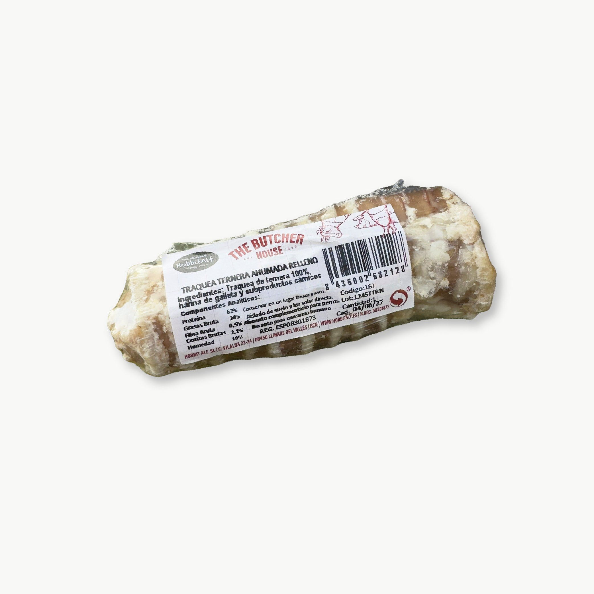 Tráquea de ternera rellena ahumada natural