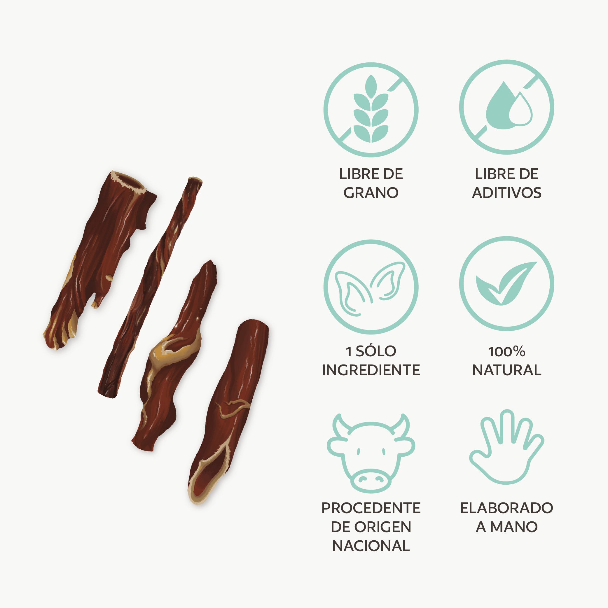 Esófago de ternera natural