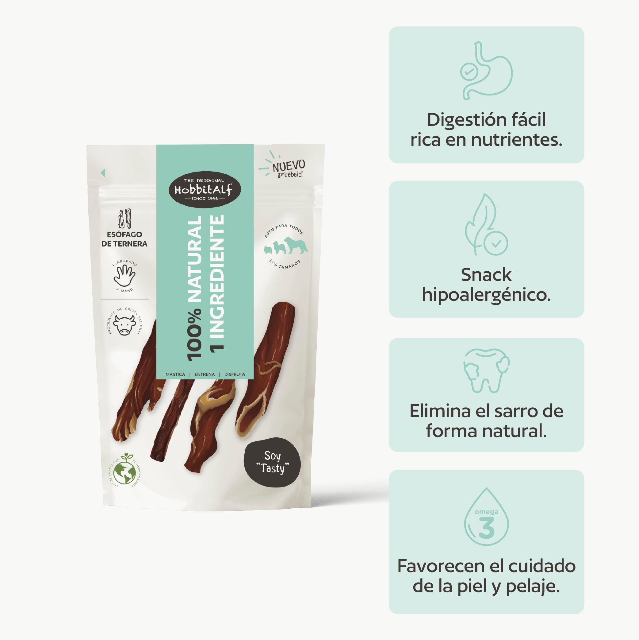 Esófago de ternera natural