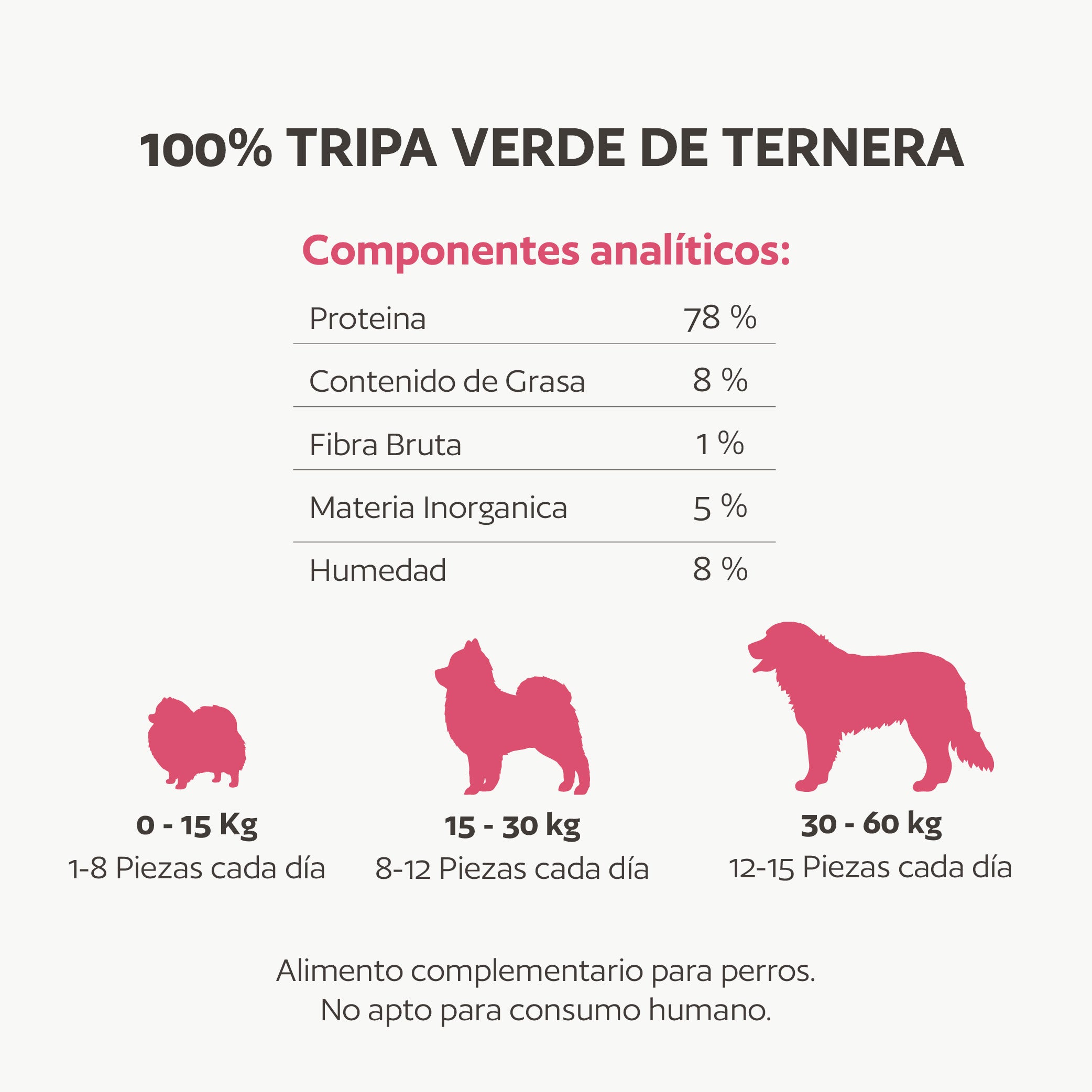 Tiras de tripa verde de ternera natural