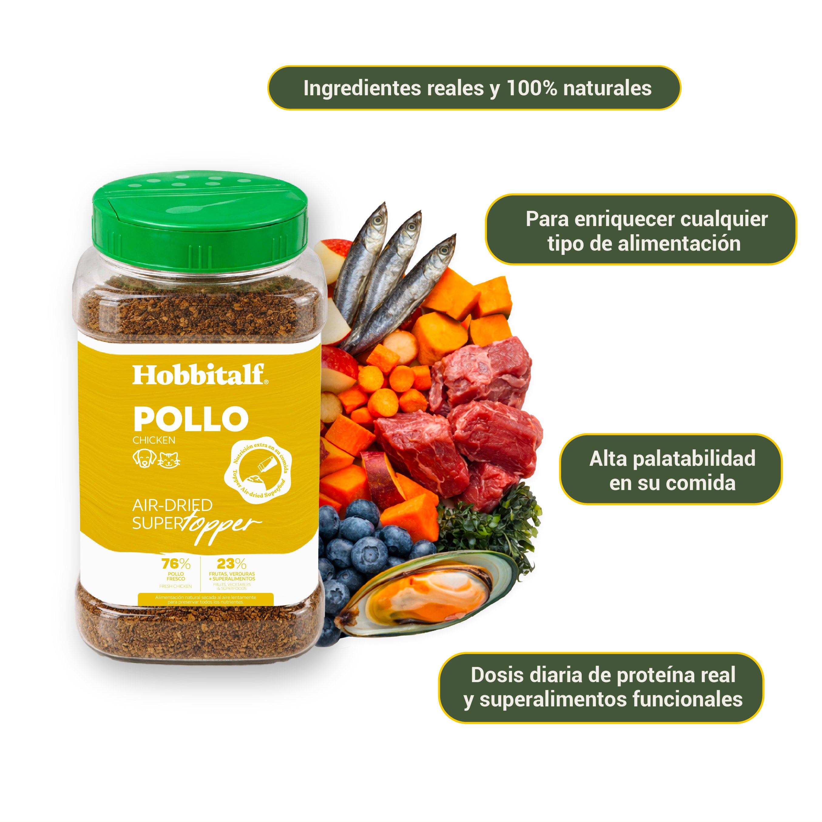 Topper Air-dried Superfood de Pollo para perros y gatos